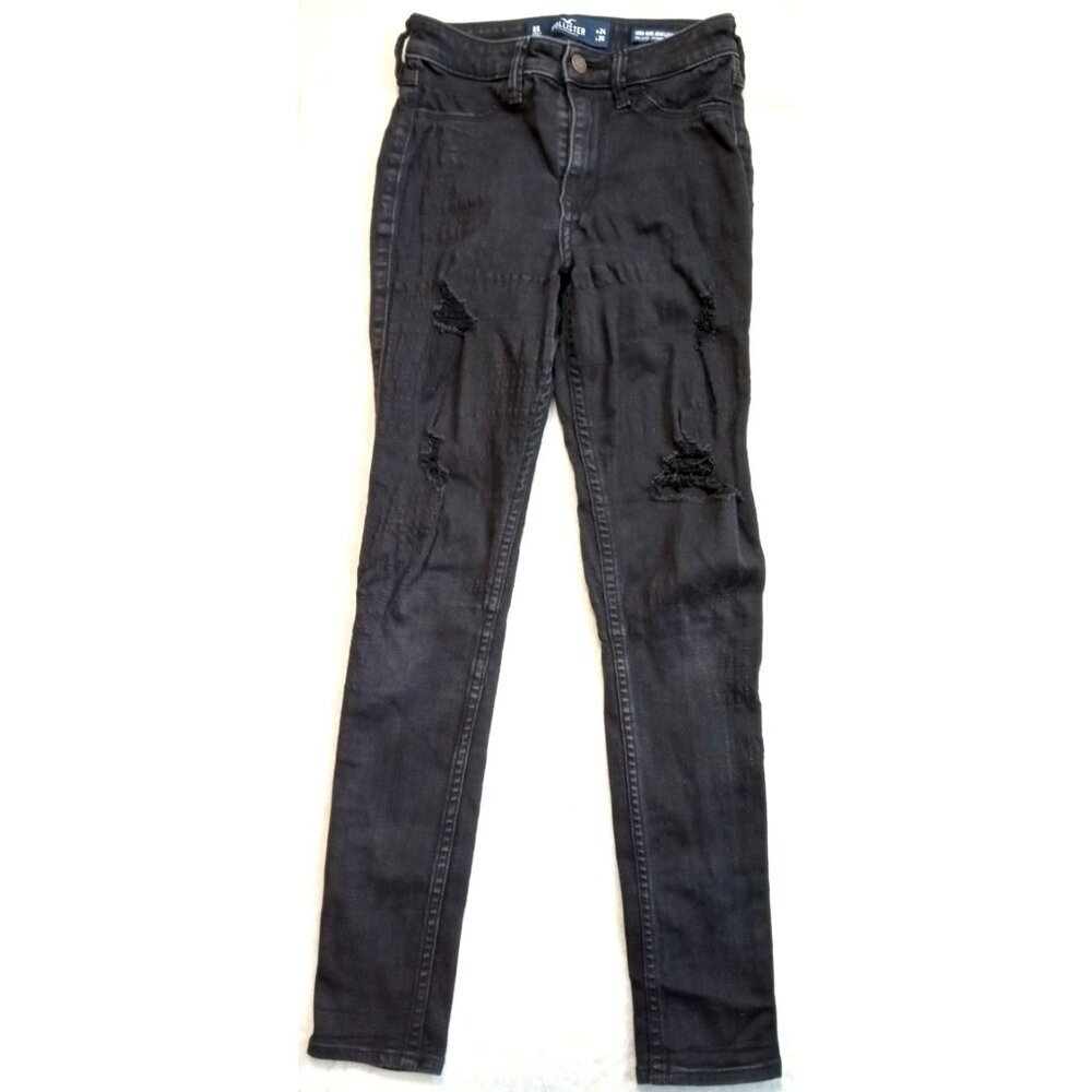 Hollister Jeans Size 0 Short  W24 L26 Womens Legging Crop High Rise Dark Wash Bl